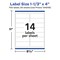 Avery Matte White Rectangle Labels with Sure Feed, 1-1/3" x 4"